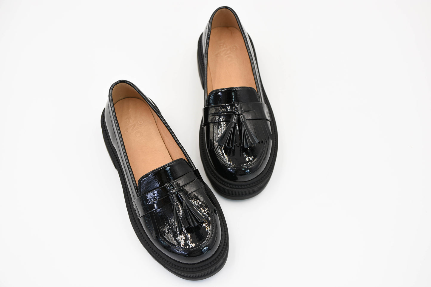Abby Tassel Decor Black Patent 流蘇厚底鞋(黑色)
