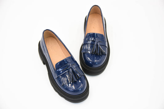 Abby Tassel Decor Navy Patent 流蘇厚底鞋(深藍色)