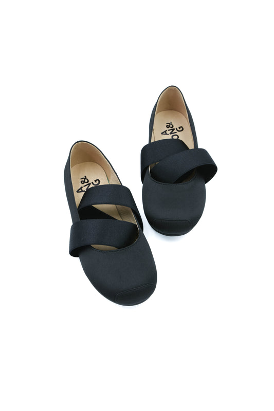 Aurora Black 絲緞仿芭蕾鞋(黑色)