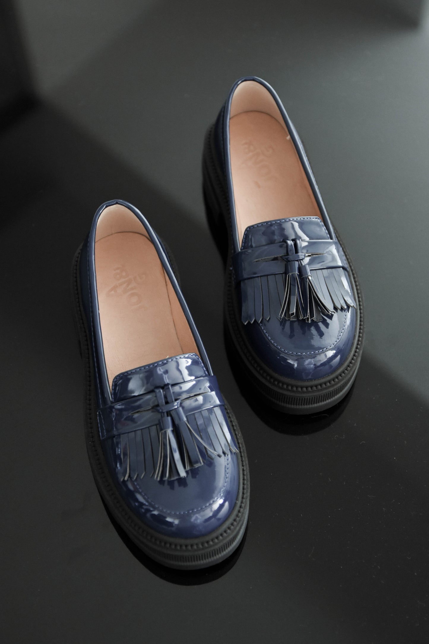 Abby Tassel Decor Navy Patent 流蘇厚底鞋(深藍色)