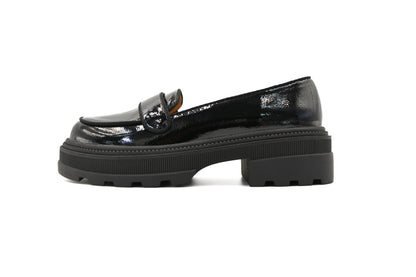 Ava Black Patent 簡約厚底鞋(黑色)