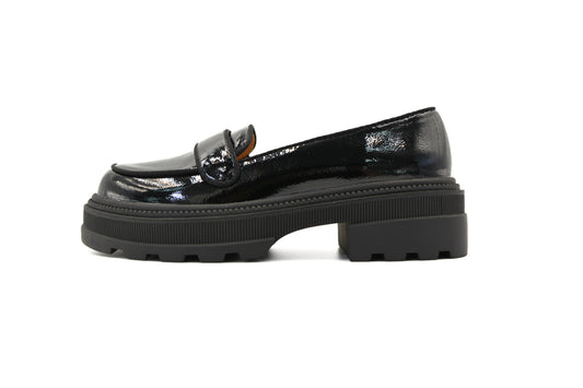 Ava Black Patent 簡約厚底鞋(黑色)