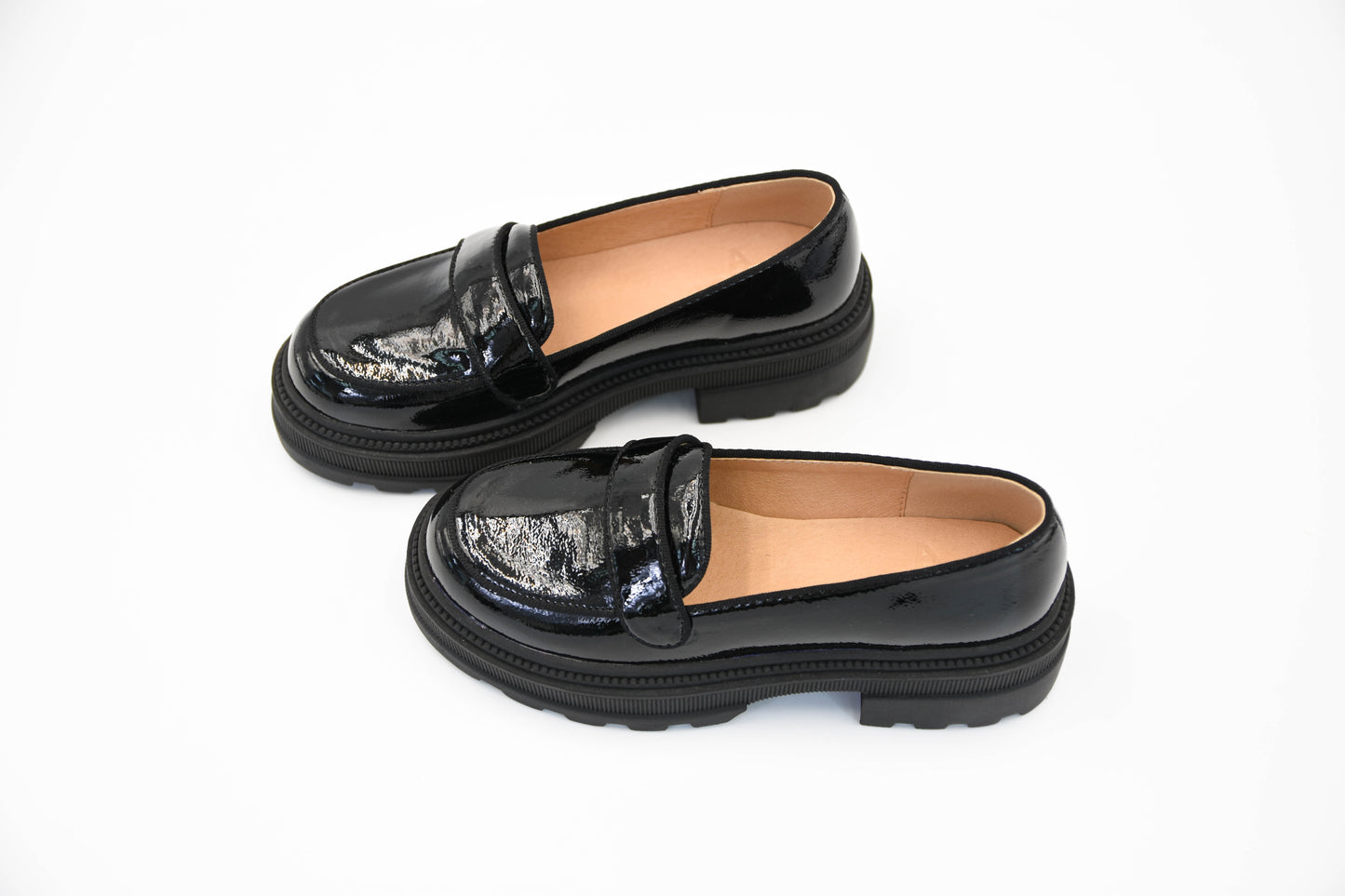Ava Black Patent 簡約厚底鞋(黑色)