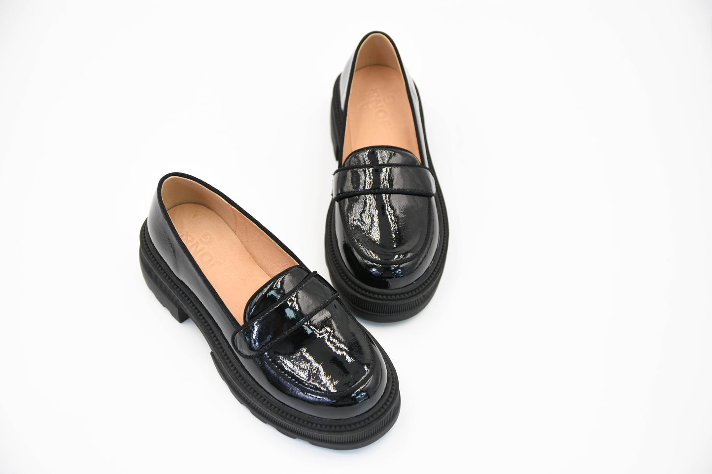 Ava Black Patent 簡約厚底鞋(黑色)