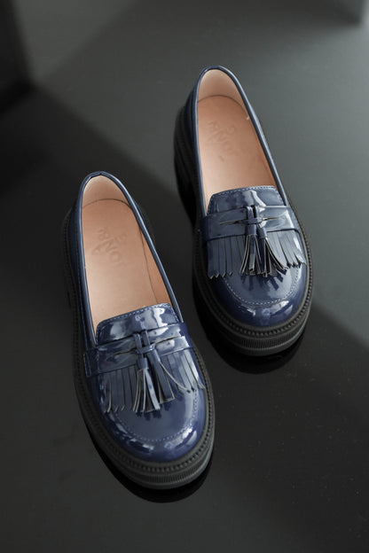 Abby Tassel Decor Navy Patent 流蘇厚底鞋(深藍色)